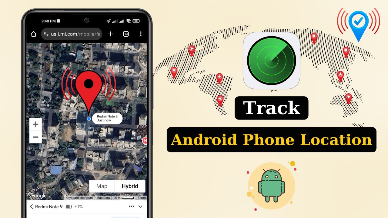 Celular mostrando mapa de rastreo GPS para encontrar teléfono perdido